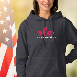 Comma la & Coach-Kamala Harris Tim Walz LadysDark Hoodie
