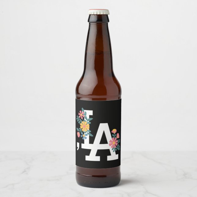 Comma la Floral Kamala Harris für den Präsidenten  Bierflaschenetikett (Vorderseite)