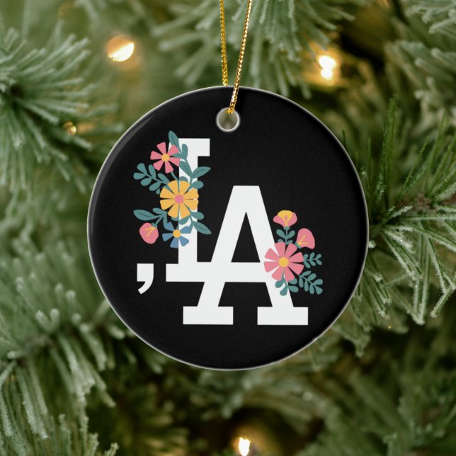 Comma la Floral Kamala Harris für den Präsidenten  Keramik Ornament (Baum)