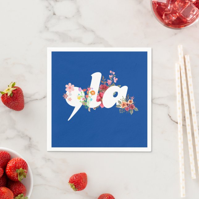 Comma la Floral Kamala Harris Präsident Blume Serviette (Beispiel)