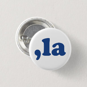 Comma La kamala Aussprache blau-weiß lustig Button