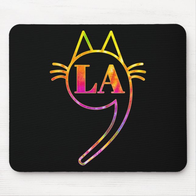 Comma La Kamala Cat Gefärbte Krawatte Retro Harris Mousepad (Vorne)