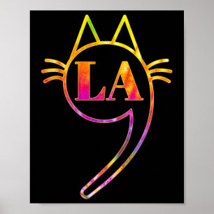 Comma La Kamala Cat Gefärbte Krawatte Retro Harris Poster