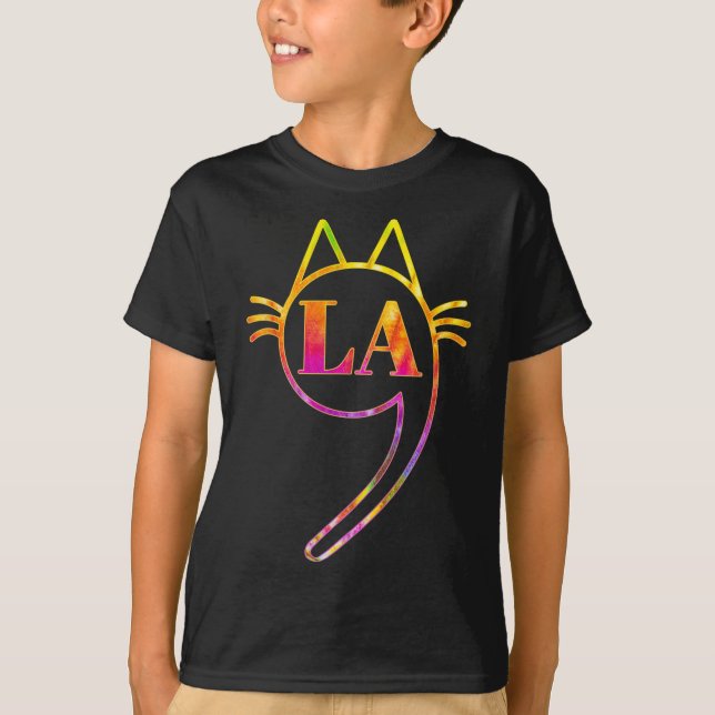 Comma La Kamala Cat Gefärbte Krawatte Retro Harris T-Shirt (Vorderseite)