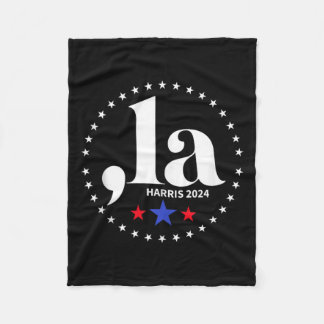 Comma La Kamala Harris für Präsident 2024 Funny Ka Fleecedecke