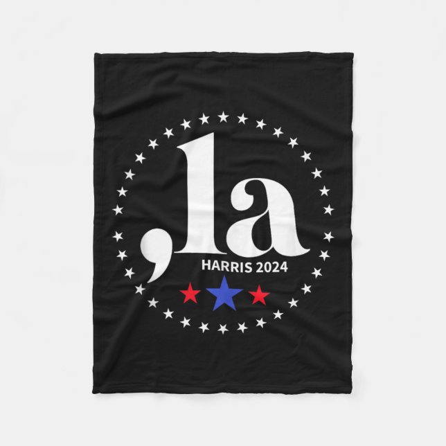 Comma La Kamala Harris für Präsident 2024 Funny Ka Fleecedecke (Vorderseite)