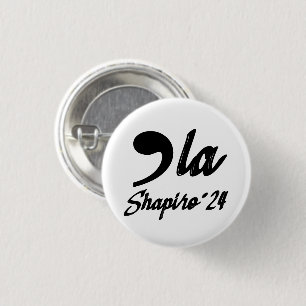 Comma-La Kamala Harris Shapiro 2024 Cursive Button