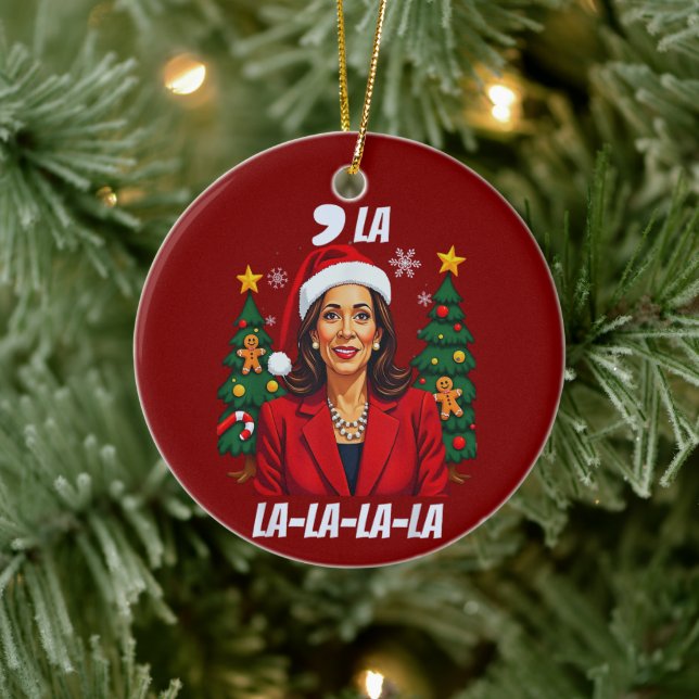 Comma La Kamala Harris Weihnachten Keramik Ornament (Baum)