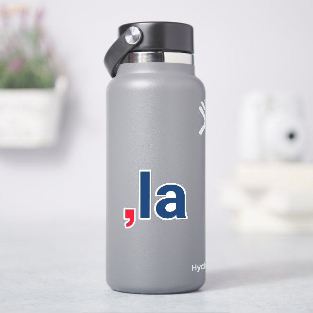 Comma La kamala lustige Aussprache rot blau Aufkleber (HydroFlask)