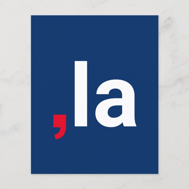 Comma La kamala lustige Aussprache rot-blau Flyer (Vorne)