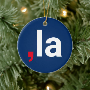 Comma La kamala lustige Aussprache rot-blau Keramik Ornament