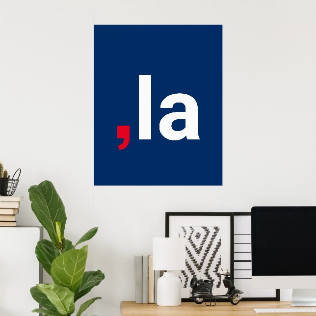 Comma La kamala lustige Aussprache rot-blau Poster (Heimbüro)