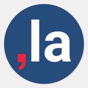 Comma La kamala lustige Aussprache rot-blau Runder Aufkleber