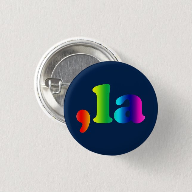 Comma La kamala typografisches Gefälle Regenbogens Button (Vorne & Hinten)