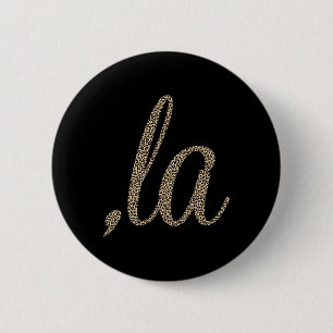 Comma La Leopard Print Funny Button