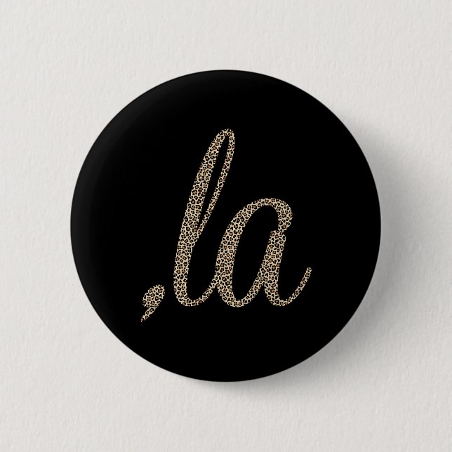 Comma La Leopard Print Funny Button (Vorderseite)