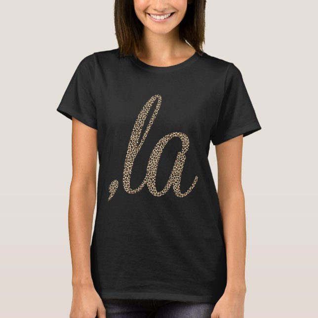 Comma La Leopard Print Funny T-Shirt (Vorderseite)