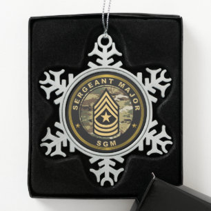 Command Sergeant Major CSM Schneeflocken Zinn-Ornament