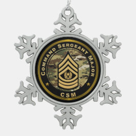 Command Sergeant Major CSM Schneeflocken Zinn-Ornament