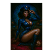 Commandant Gail Kween Affiche | Pinup Sci-Fi Sulta