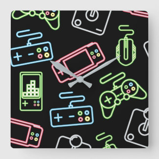 Commandes de jeu vidéo Carré Horloge murale