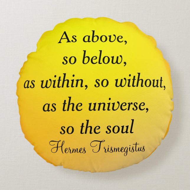 COMME CI-DESSUS, DONC CI-DESSOUS coussin rond (Devant)