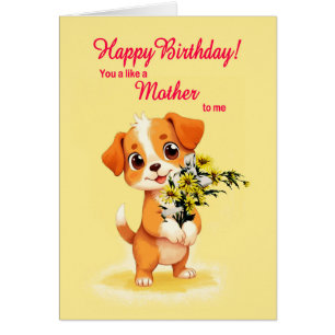 Comme une mère pour moi Anniversaire Chiot et fleu