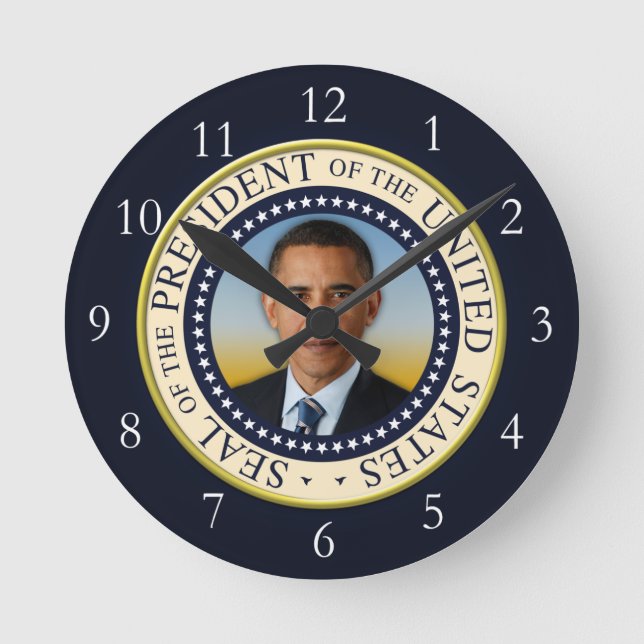 Commemorative 45th President Barack Obama Runde Wanduhr (Vorderseite)