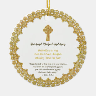 Commemorative ORDINATION gift Priest Pastor Deacon Keramik Ornament