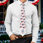 Commemorative USA 250th Anniversary Neck Tie Krawatte<br><div class="desc">Celebrate 250 years of American independence with this striking commemorative neck tie honoring the historic milestone of 1776–2026. The top part of the tie is a pattern of USA flags. At the bottom is a beautifully crafted illustration inspired by the iconic Golden Gate Bridge, symbolizing American ingenuity, strength, and connection...</div>