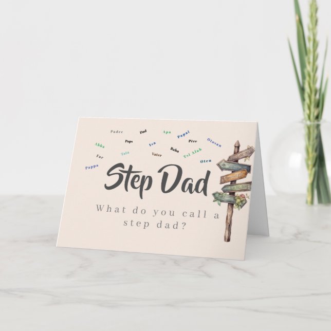 Comment appelle-t-on un "Step Dad" ? Carte fête de (Devant)