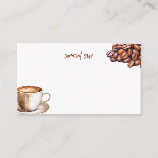 Comment Card Kaffee und Gespräch Hinweiskarte (Vorderseite)