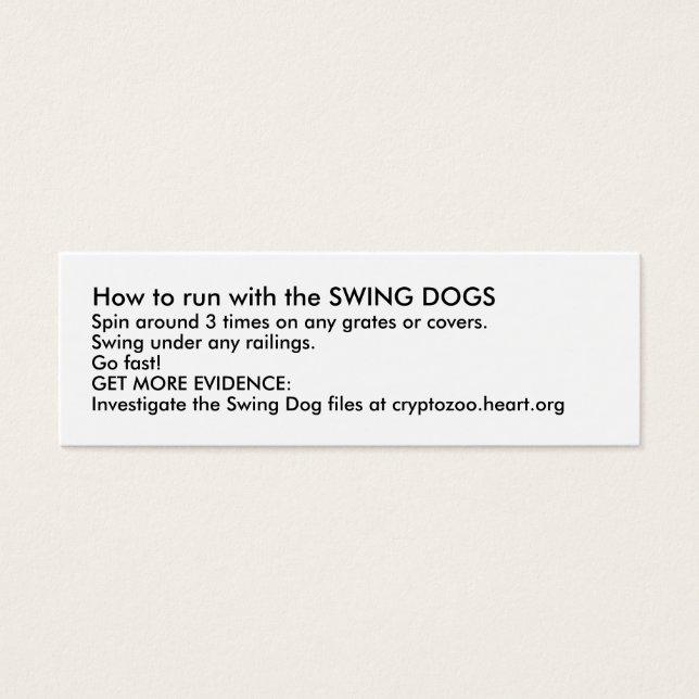 Comment faire fonctionner avec les CHIENS SWING (Devant)