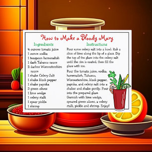 Comment faire une carte de recettes Bloody Mary