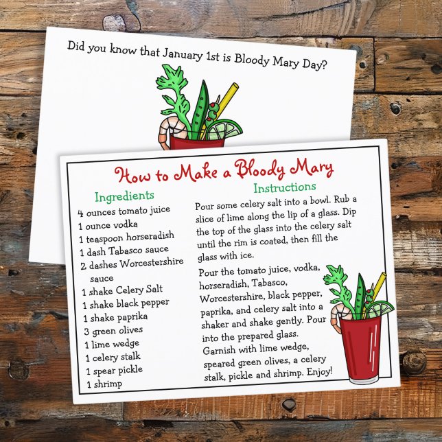 Comment faire une carte de recettes Bloody Mary (Créateur téléchargé)