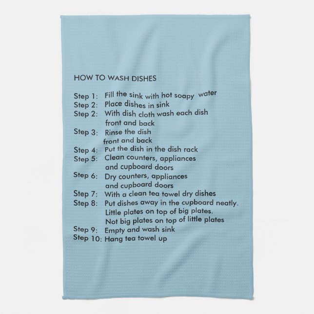 Comment laver les plats Cuisine Tea Serviette (Vertical)