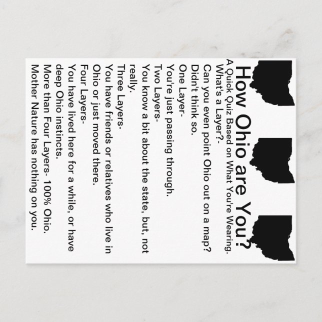 Comment l'Ohio sont-ils vous ? Carte postale (Devant)