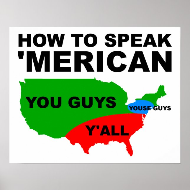 Comment parler 'Merican Funny Poster (Devant)