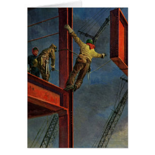 Commerce vintage, travailleurs de la construction 