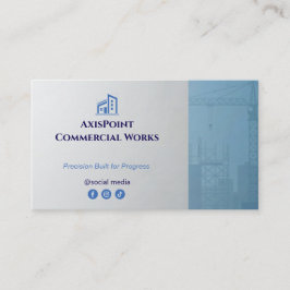 Commercial Building Contractors | Grey Minimalist Visitenkarte