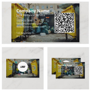 Commercial Dumpster Services Junk Removal Logo Visitenkarte