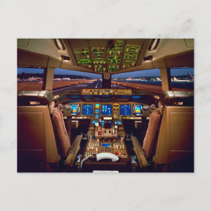 Commercial Jet Aircraft Cockpit Interior Postkarte