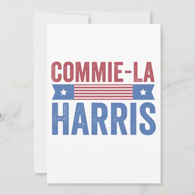 Commie-La Harris 2024 Funny Anti Kamala Harris Dankeskarte (Vorderseite)