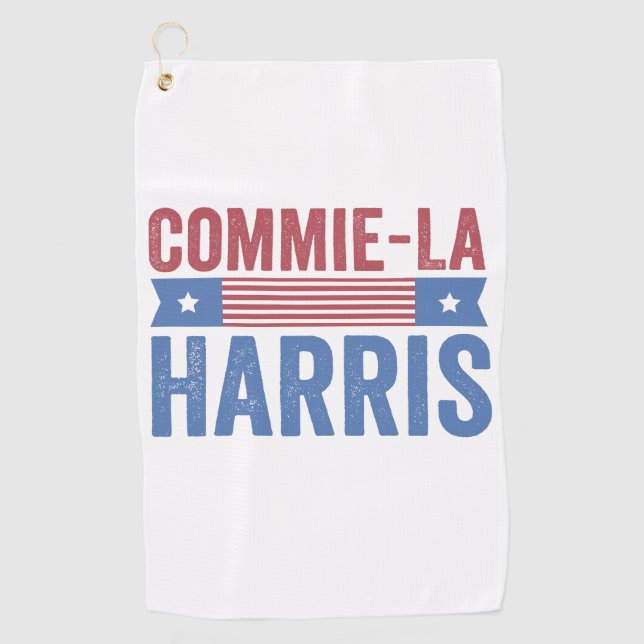 Commie-La Harris 2024 Funny Anti Kamala Harris Golfhandtuch (Vorderseite)