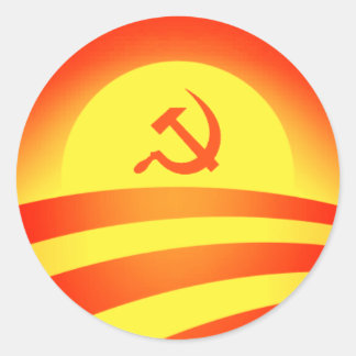 Commie Obama Logorundkleber Runder Aufkleber