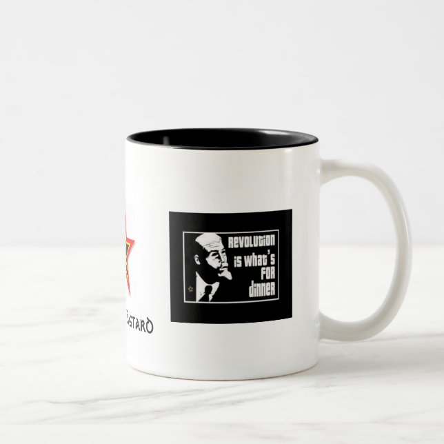 Commie: Revolution, Commiestern, Commie: revoluti… Zweifarbige Tasse (Rechts)