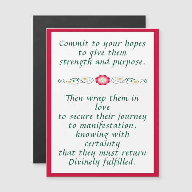Commit Hope Liebe Inspiration Card Magneteinladung (Vorne/Hinten)