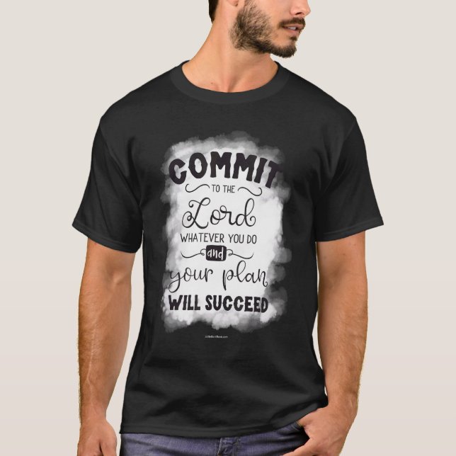 Commit to Lord Christlich Bible Verse Religious Ch T-Shirt (Vorderseite)
