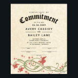 "Commitment Ceremony" Blumenhochzeit-Zertifikat Poster<br><div class="desc">Bewahren Sie Ihre Hochzeitsstimmung auf! Zeremonielle Hochzeitszertifikate für ALLE Gewerkschaften und Partnerschaften. Ich persönlich finde es toll, "es zu Ihrem eigenen machen" — alle Texte neu ausdrücken zu können, um Ihre einzigartige Gewerkschaft wiederzugeben. In diesem Ausweis finden Sie Signaturlinien für den Amtsinhaber, Zeugen oder Trauzeuge und Trauzeugin zur Unterschrift. Zeigen...</div>