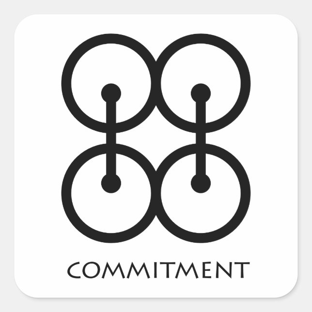 Commitment (Me Ware Wo) Adinkra Symbol Sticker (Vorderseite)
